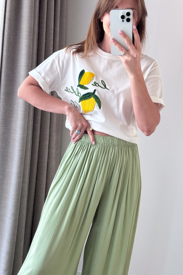 SPODNIE WISKOZOWE MATCHA SZEROKIE MIAMI 2
