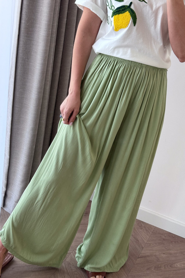 SPODNIE WISKOZOWE MATCHA SZEROKIE MIAMI 3
