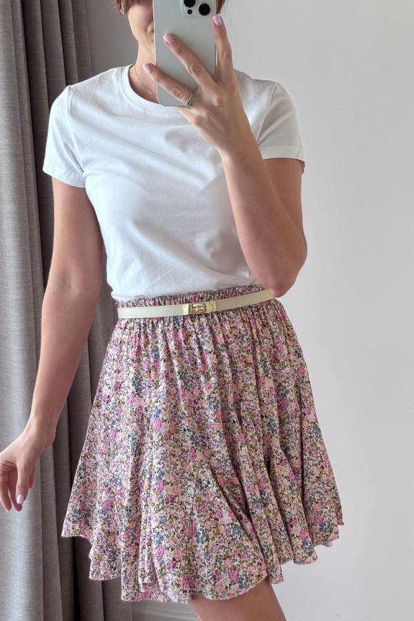 SPÓDNICZKA WISKOZOWA MINI PUDROWA W ŁĄCZKĘ LOLA