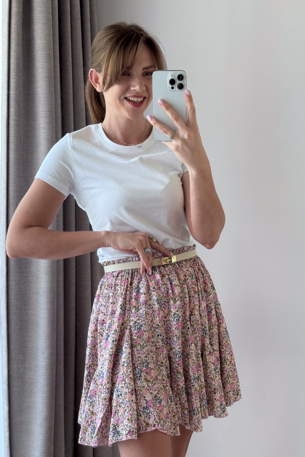 SPÓDNICZKA WISKOZOWA MINI PUDROWA W ŁĄCZKĘ LOLA 3