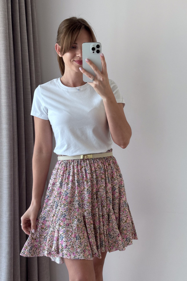 SPÓDNICZKA WISKOZOWA MINI PUDROWA W ŁĄCZKĘ LOLA 5
