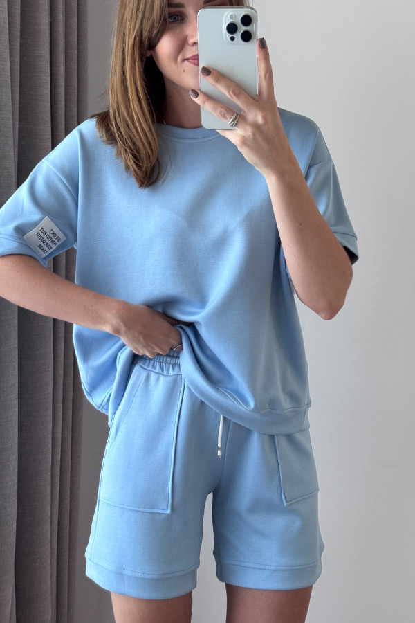 KOMPLET MASEŁKO BABY BLUE KOSZULKA + SZORTY 5