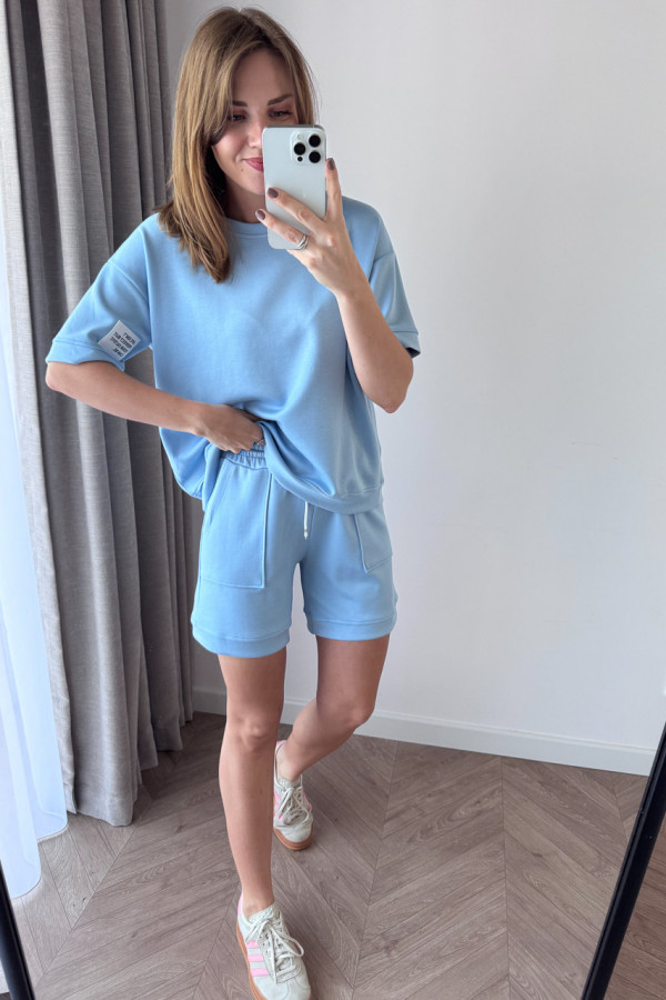KOMPLET MASEŁKO BABY BLUE KOSZULKA + SZORTY