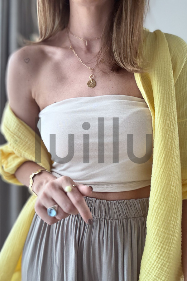 TOP TYPU BANDEAU JASNY BEŻ
