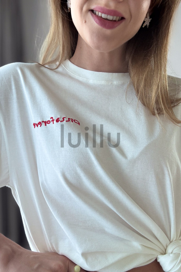 TSHIRT BIAŁY Z HAFTEM PIZZA FOREVER 3