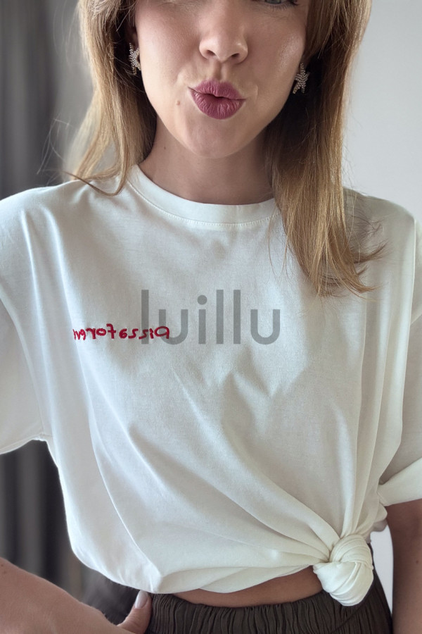 TSHIRT BIAŁY Z HAFTEM PIZZA FOREVER 4