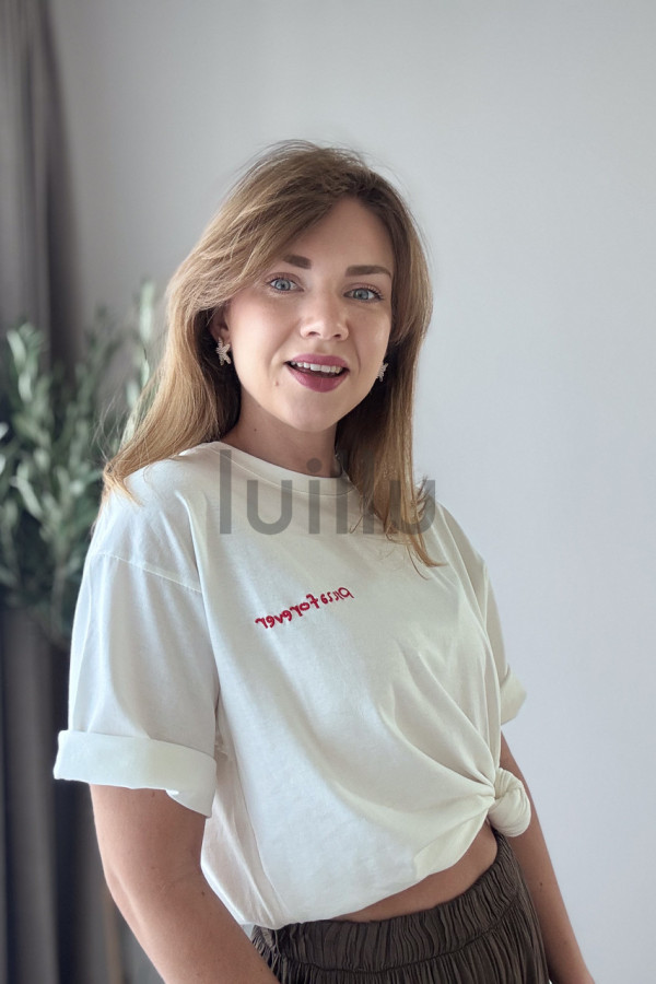 TSHIRT BIAŁY Z HAFTEM PIZZA FOREVER 7