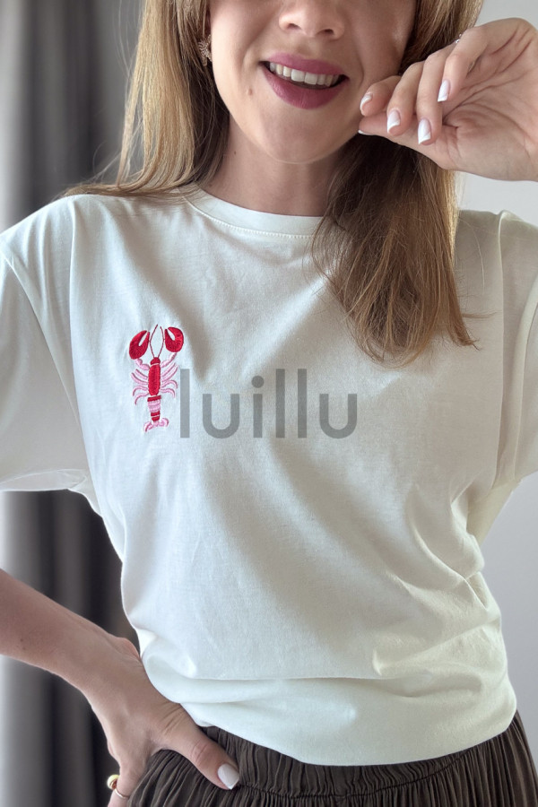 TSHIRT BIAŁY Z HAFTEM RACZEK 3