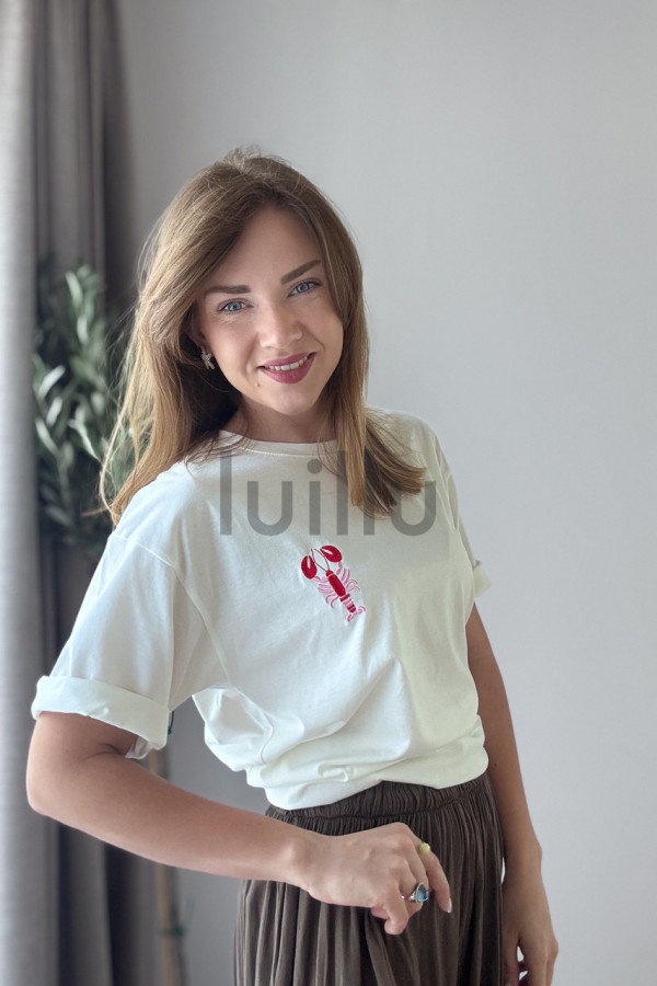 TSHIRT BIAŁY Z HAFTEM RACZEK 5
