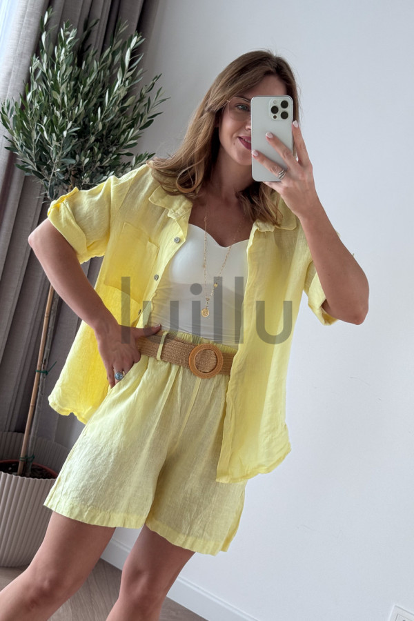 KOSZULA LNIANA BANANOWA 7