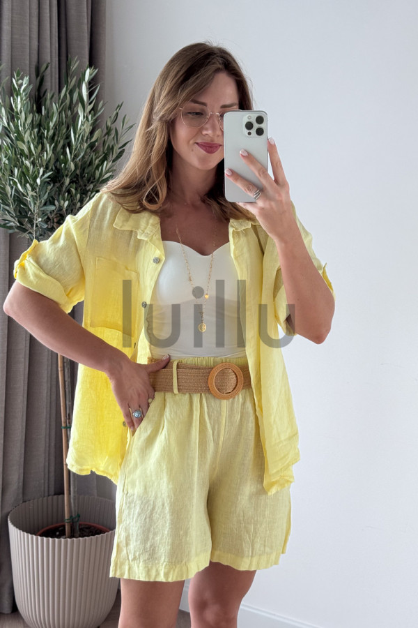 KOSZULA LNIANA BANANOWA 8