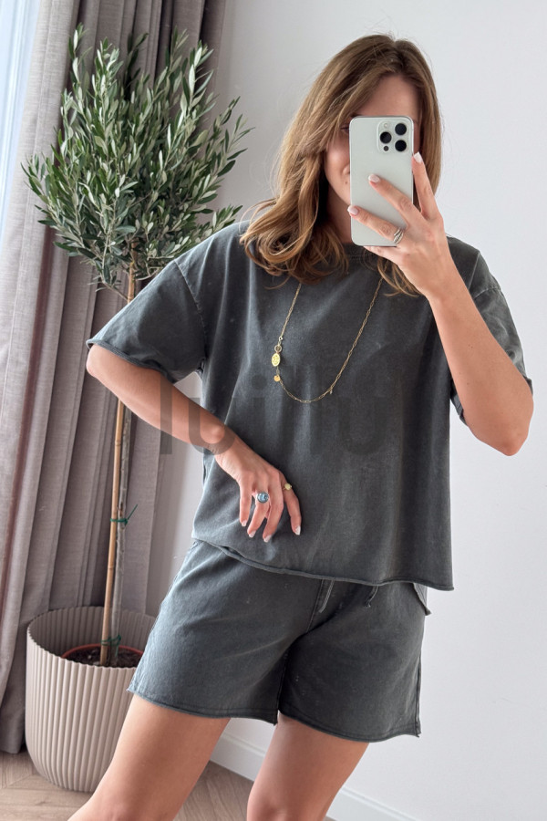 KOMPLET DEKATYZOWANY Z BAWEŁNY CASUAL GREY 4