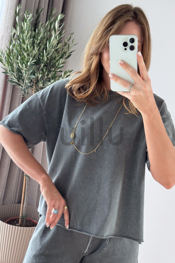 KOMPLET DEKATYZOWANY Z BAWEŁNY CASUAL GREY 7