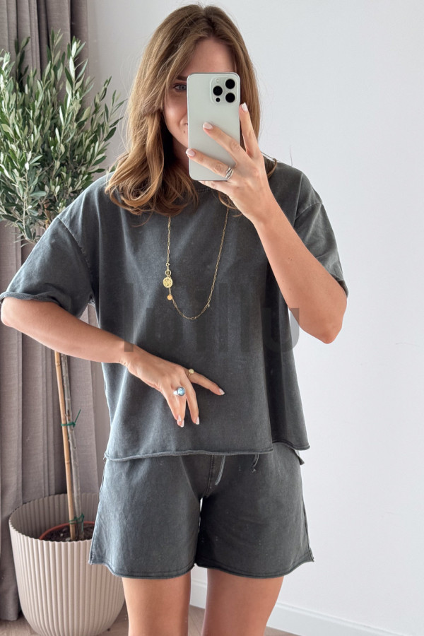 KOMPLET DEKATYZOWANY Z BAWEŁNY CASUAL GREY 8