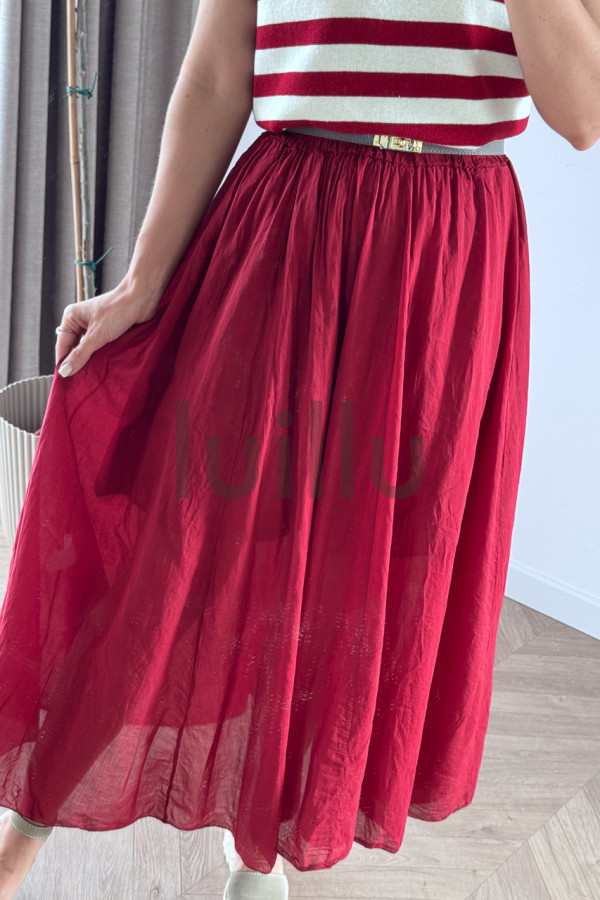 SPÓDNICA BAWEŁNIANA PREMIUM BORDOWA LAURA 4