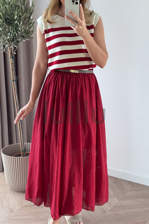SPÓDNICA BAWEŁNIANA PREMIUM BORDOWA LAURA 5