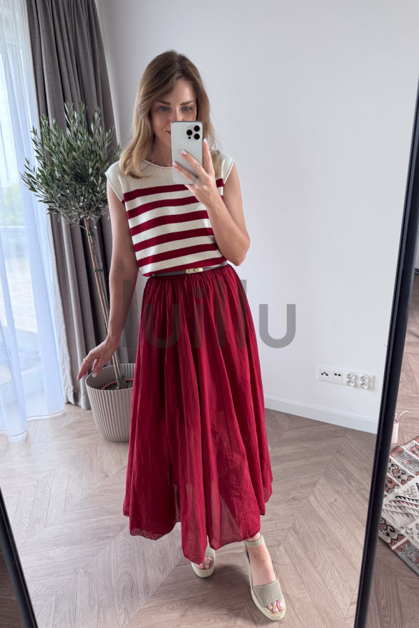 SPÓDNICA BAWEŁNIANA PREMIUM BORDOWA LAURA 6