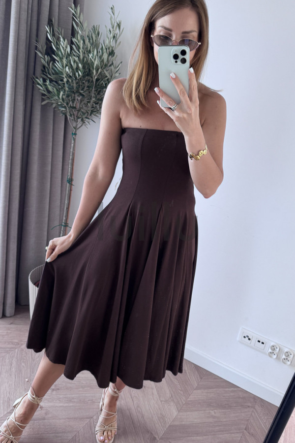 SUKIENKA/SPÓDNICA ROZKLOSZOWANA CZEKOLADOWA EMMA 3