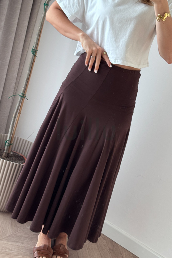 SUKIENKA/SPÓDNICA ROZKLOSZOWANA CZEKOLADOWA EMMA 9