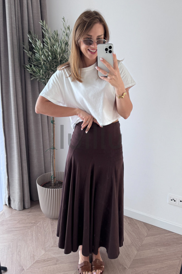 SUKIENKA/SPÓDNICA ROZKLOSZOWANA CZEKOLADOWA EMMA 11