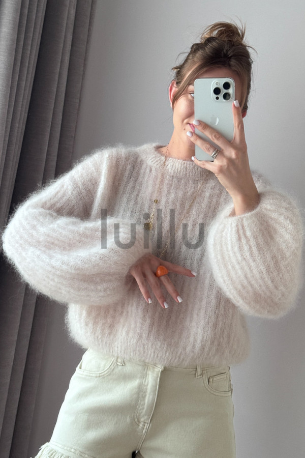 SWETER MOHEROWY CHMURKA PREMIUM ALABASTER