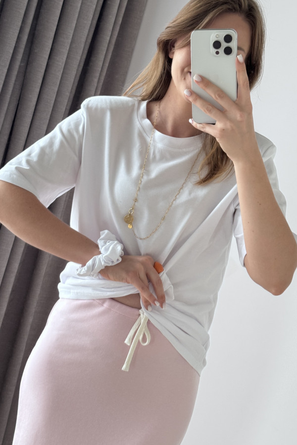 KOSZULKA BAWEŁNIANA Z RÓŻĄ I GUMKĄ DO WŁOSOW BIAŁA ROSALINA 2