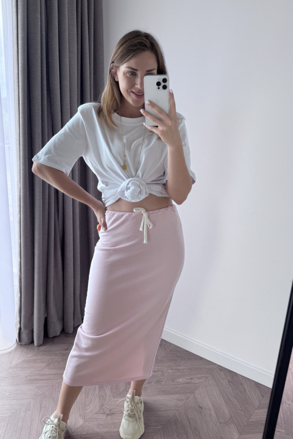 SPÓDNICA DRESOWA CUKIERKOWY RÓŻ COMFORT