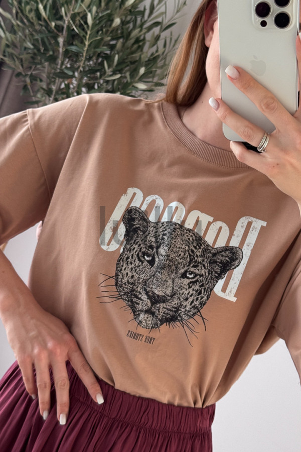 KOSZULKA KARMELOWA Z BAWEŁNY PREMIUM TIGER 4