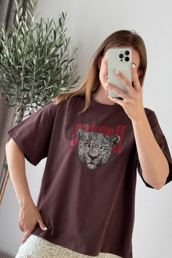 KOSZULKA WIŚNIA W CZEKOLADZIE Z BAWEŁNY PREMIUM TIGER 5