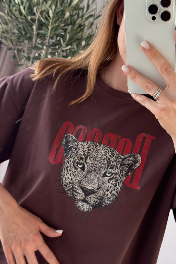 KOSZULKA WIŚNIA W CZEKOLADZIE Z BAWEŁNY PREMIUM TIGER 6