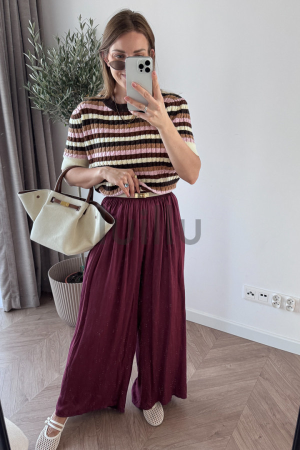 SWETER DZIANINOWYZ WISKOZA W JESIENNE PASKI PUDER 7