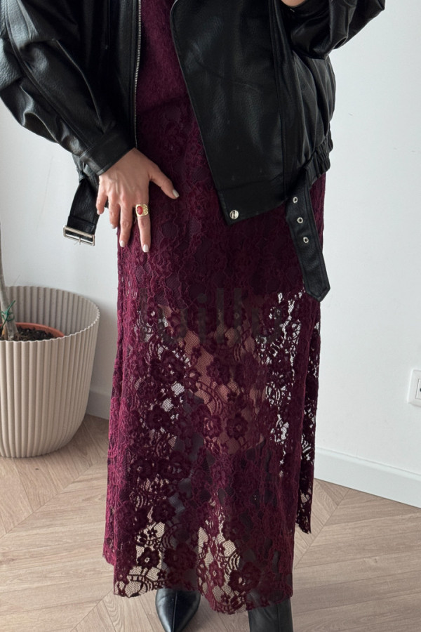 SPÓDNICA KORONKOWA BURGUNDOWA JULIA 6