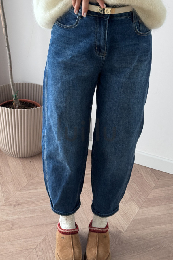 SPODNIE MOM FIT ATRAMENTOWE SAMANTA