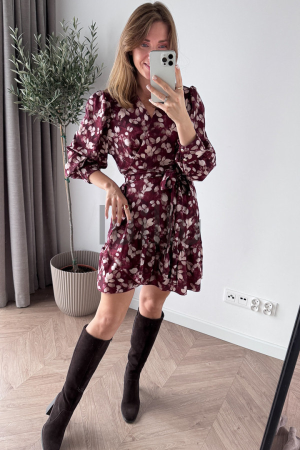 SUKIENKA MINI BORDOWA W ŁĄCZKĘ WIĄZANA MARION 2