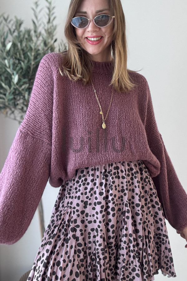 SWETER Z MOHEREM OVERSIZE ŚLIWKA LAURA 3
