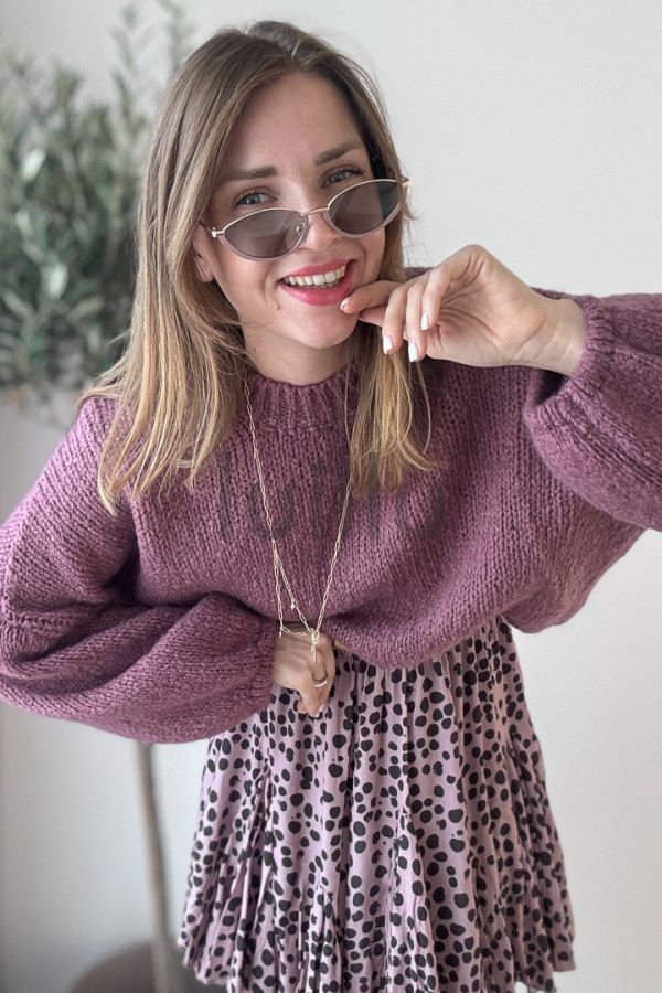 SWETER Z MOHEREM OVERSIZE ŚLIWKA LAURA 4