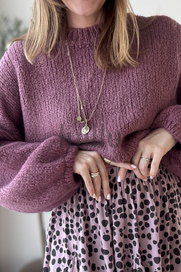 SWETER Z MOHEREM OVERSIZE ŚLIWKA LAURA 5