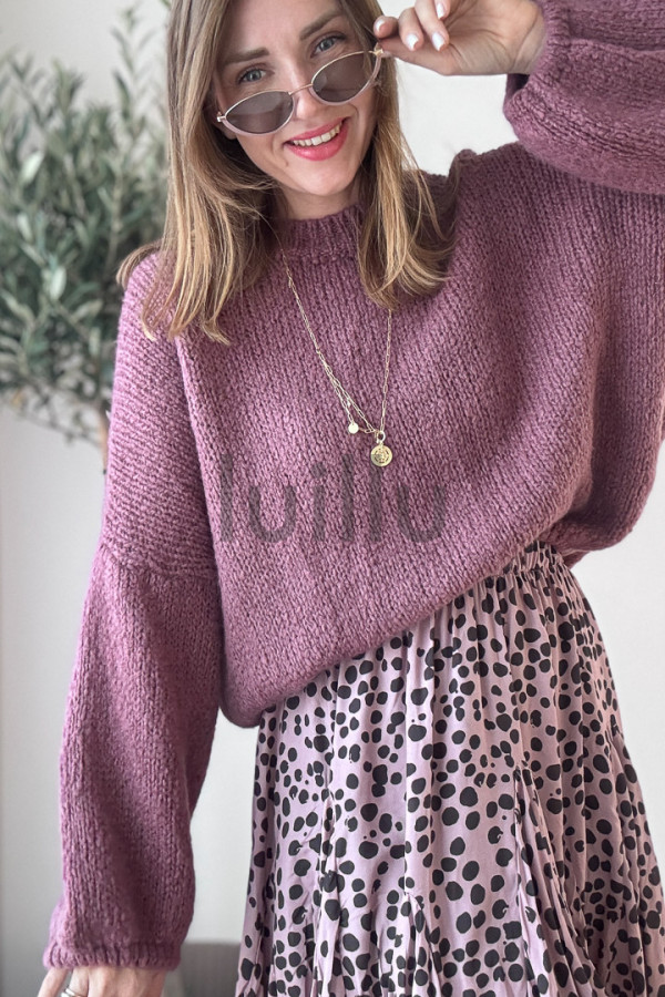 SWETER Z MOHEREM OVERSIZE ŚLIWKA LAURA 6