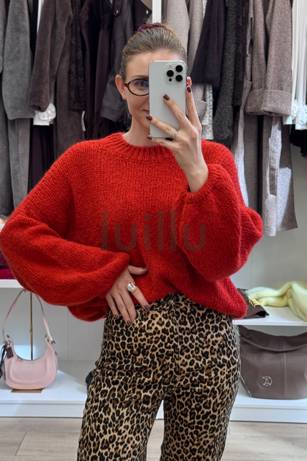 SWETER Z MOHEREM LAURA CZERWIEŃ 2