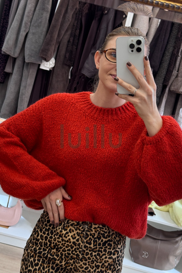 SWETER Z MOHEREM LAURA CZERWIEŃ 3