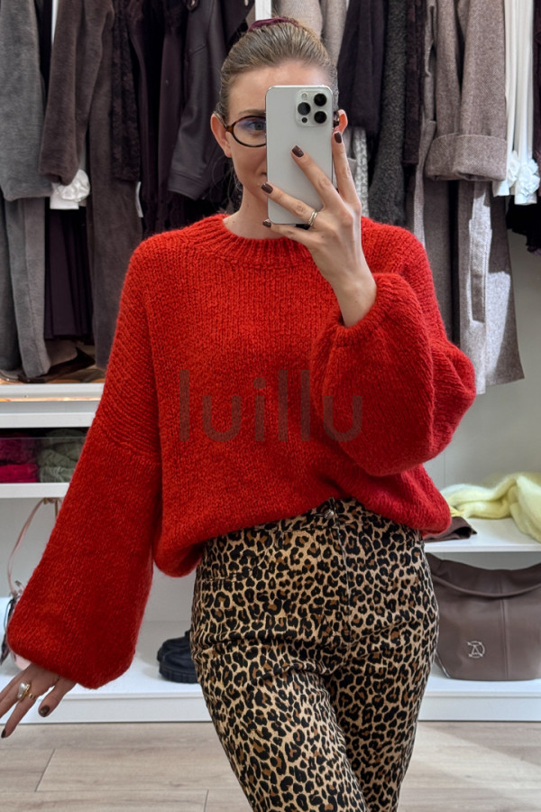 SWETER Z MOHEREM LAURA CZERWIEŃ 4