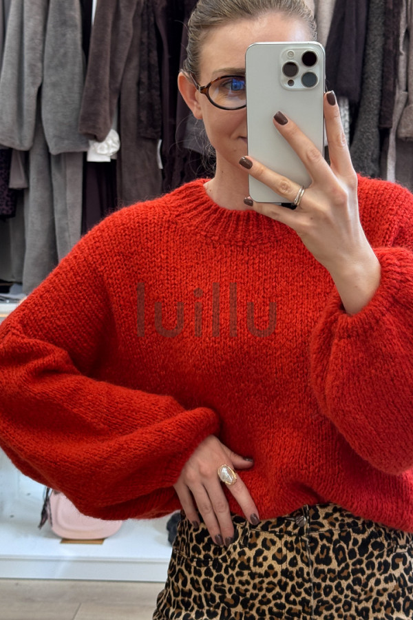 SWETER Z MOHEREM LAURA CZERWIEŃ 5
