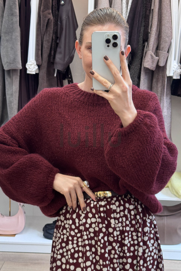 SWETER Z MOHEREM LAURA BURGUND 2
