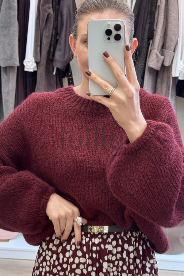 SWETER Z MOHEREM LAURA BURGUND 3