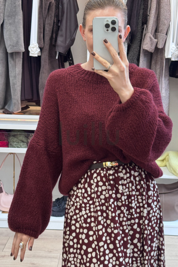 SWETER Z MOHEREM LAURA BURGUND 4