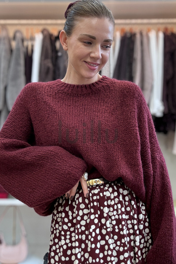 SWETER Z MOHEREM LAURA BURGUND 1