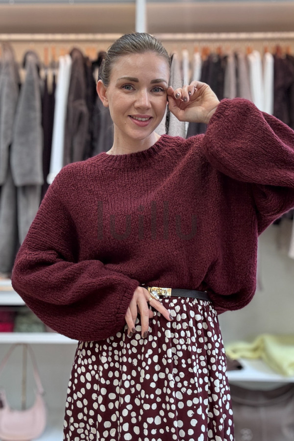 SWETER Z MOHEREM LAURA BURGUND 5