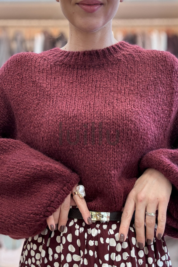 SWETER Z MOHEREM LAURA BURGUND 6