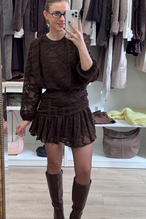 SUKIENKA Z CZEKOLADOWEJ KORONKI MISS 1