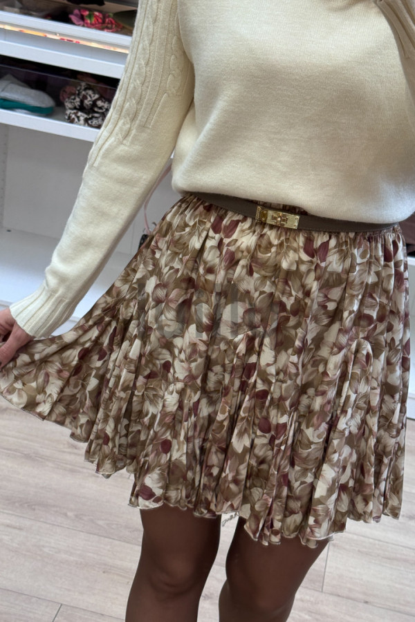 SPÓDNICZKA WISKOZOWA MINI BEŻOWY W ŁĄCZKĘ LOLA 4